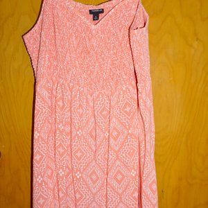 Torrid Plus Size Sundress IKat Coral and White